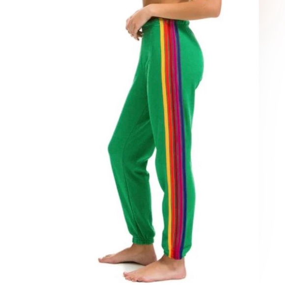 Kelly Green 5 Stripe Sweatpants